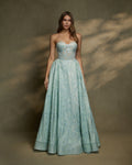 Organza Embroidery with handwork beads and stones - 1
