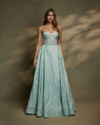 Organza Embroidery with handwork beads and stones - 1