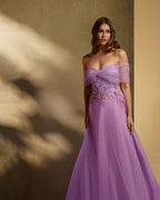 Lilac Tulle with Embriodery Beaded and sequine