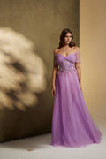Lilac Tulle with Embriodery Beaded and sequine