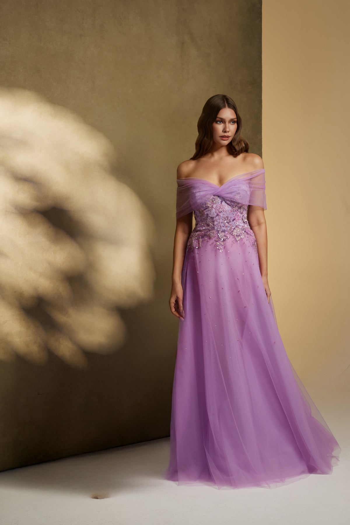 Lilac Tulle with Embriodery Beaded and sequine
