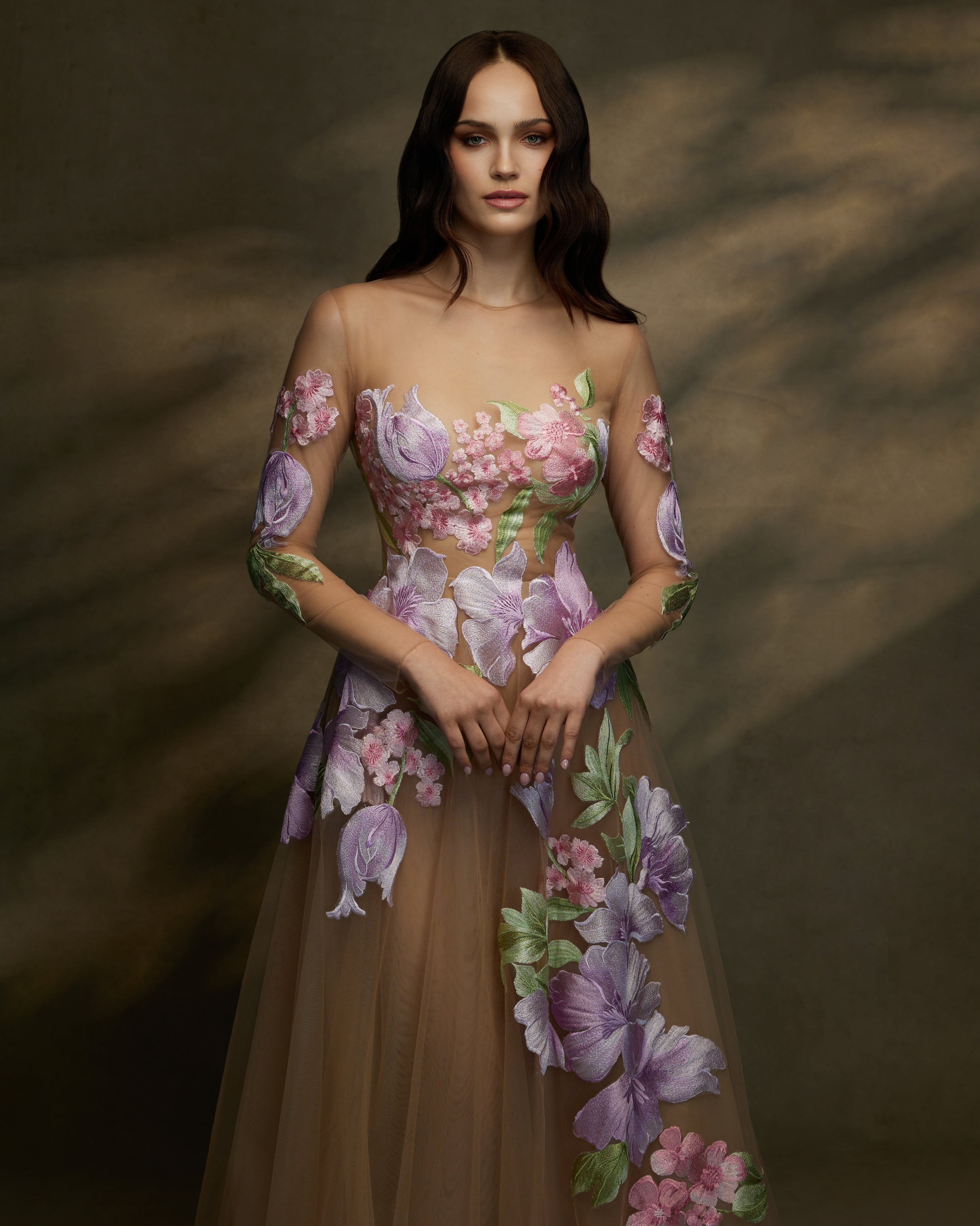 Tulle with  Floral embroidery - 2