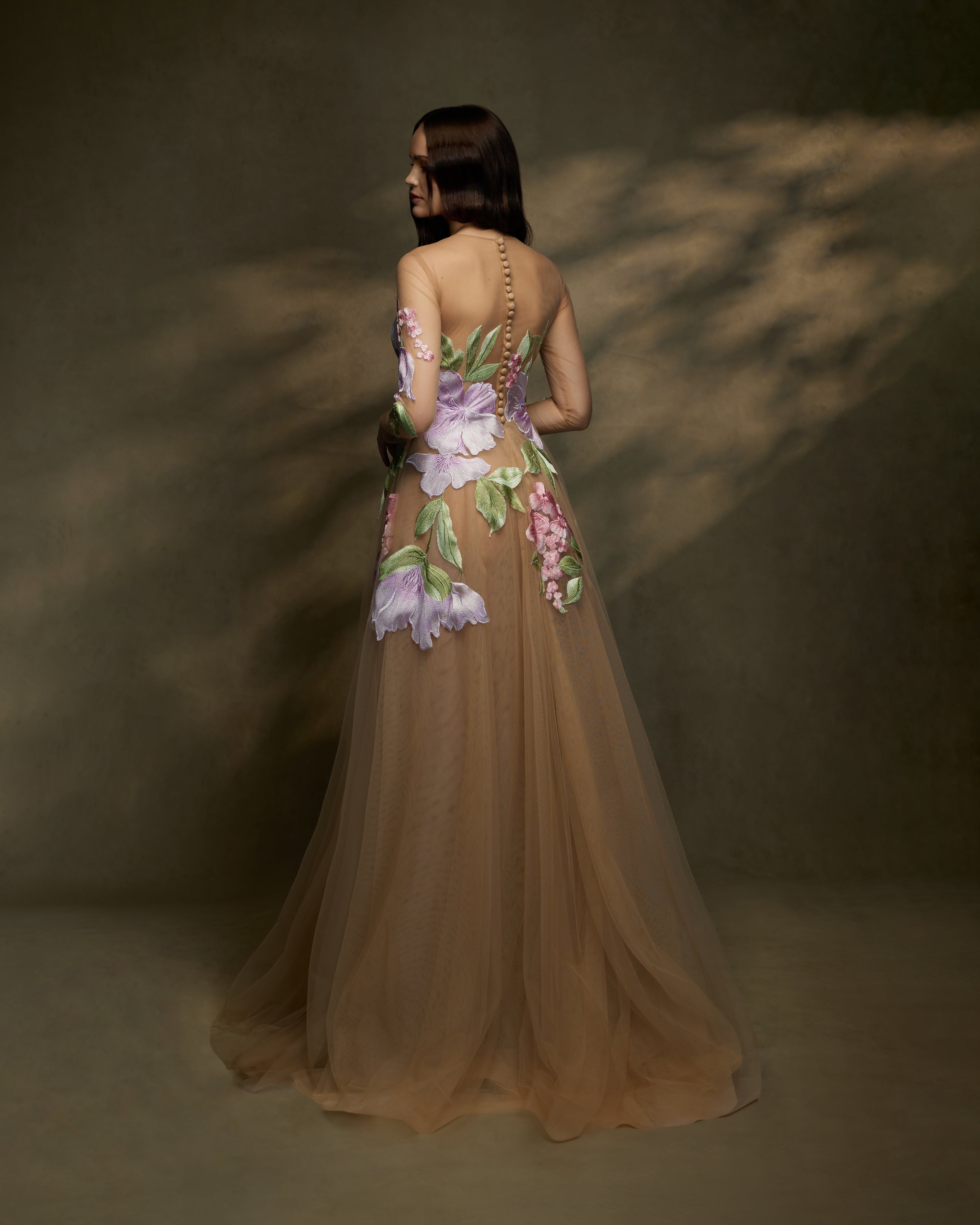 Tulle with  Floral embroidery - 3
