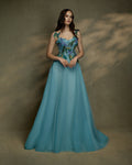 Tulle with organza and chiffon leaves - 1