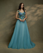 Tulle with organza and chiffon leaves - 1