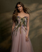 Tulle organza Floral with little beads - 2
