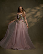 Tulle organza Floral with little beads - 1