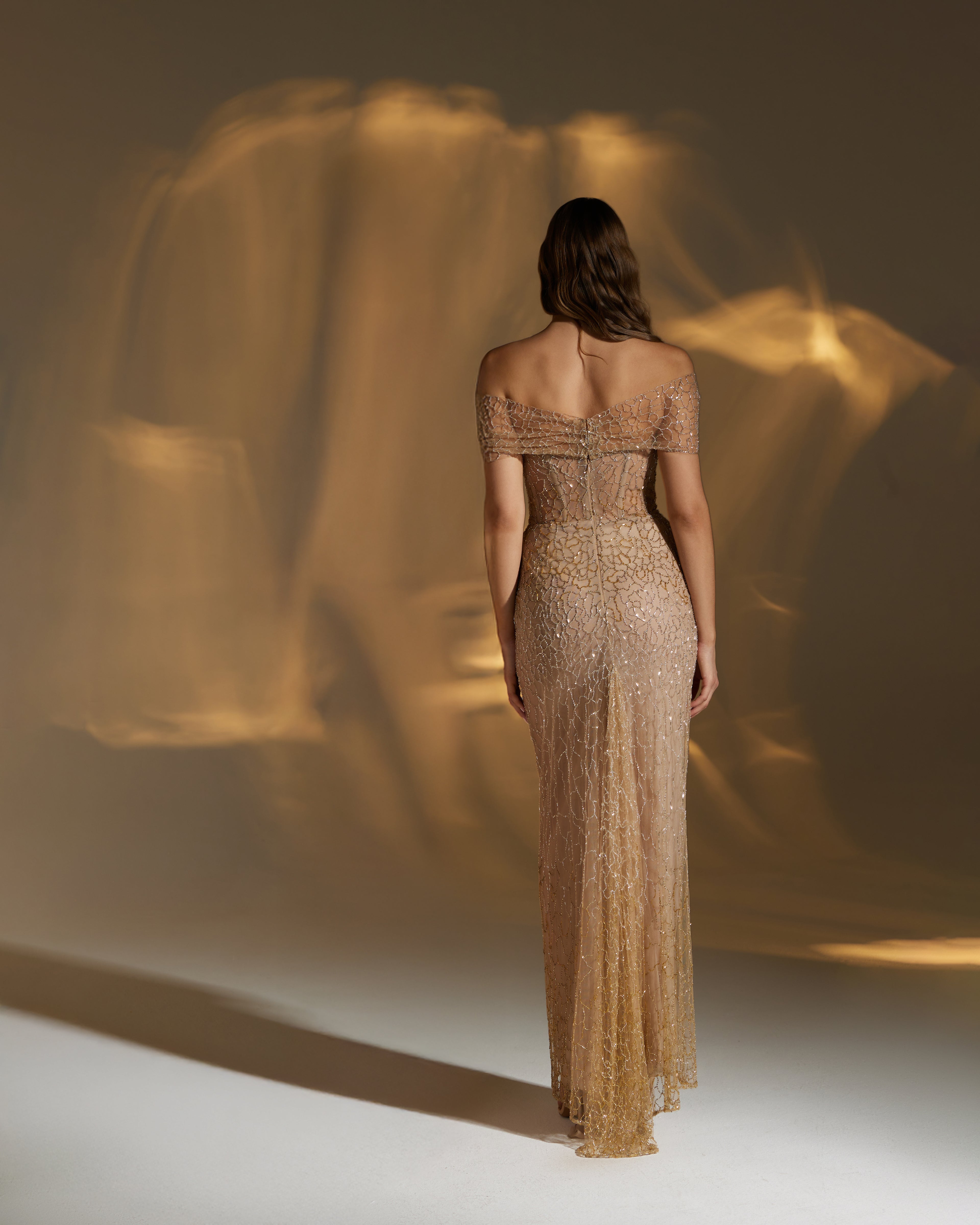 Handmade Embroidered Tulle Gown