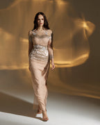 Full Embroidered Off-Shoulder Tulle Dress